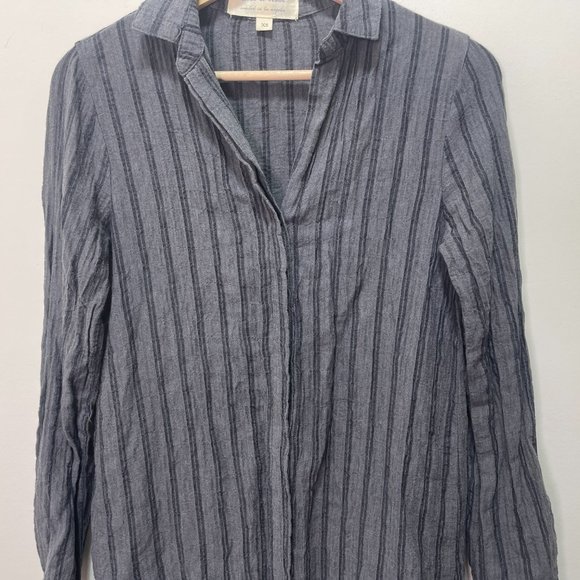 Anthropologie Cloth & Stone Grey Striped Tunic sz XS - Picture 3 of 12